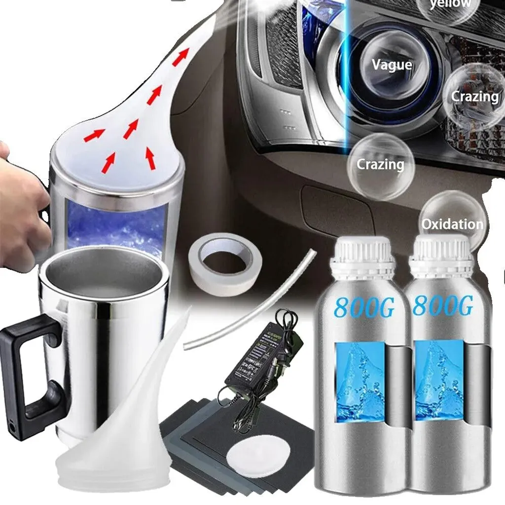 Rénovateur de phares voiture 1600ml kit complet de polissage manuel DIY