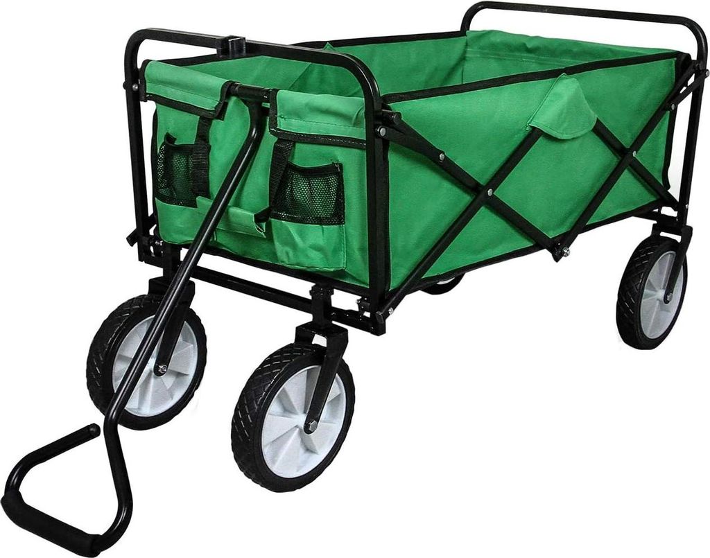 Faltbare Gartenkar 98x53x113 cm - Tragfähigkeit 70 kg - Wasserabweisend und inklusive Gartenhandschuhe