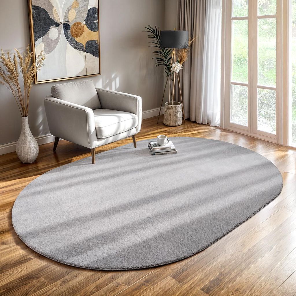 Teppich Kurzflor Weich Wohnzimmerteppich Anti-Rutsch, 140x200 cm
