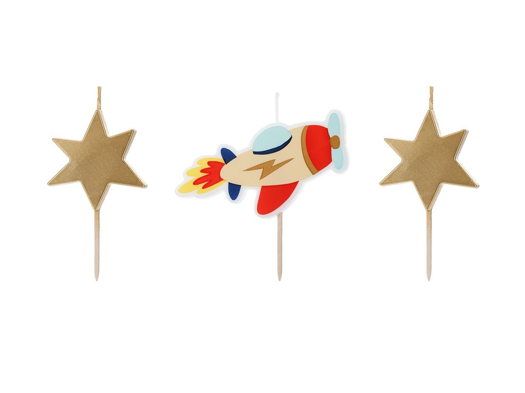 Candele di compleanno Robot stradali 3-4,5 cm 3 pezzi. Immagine del prodotto 