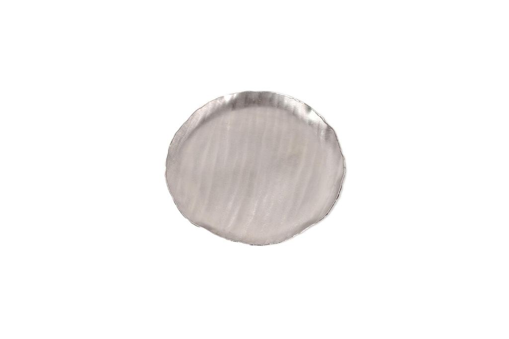 Rasteli Schale-Kerzentablett Aluminium Silber D 27 cm H 2 cm