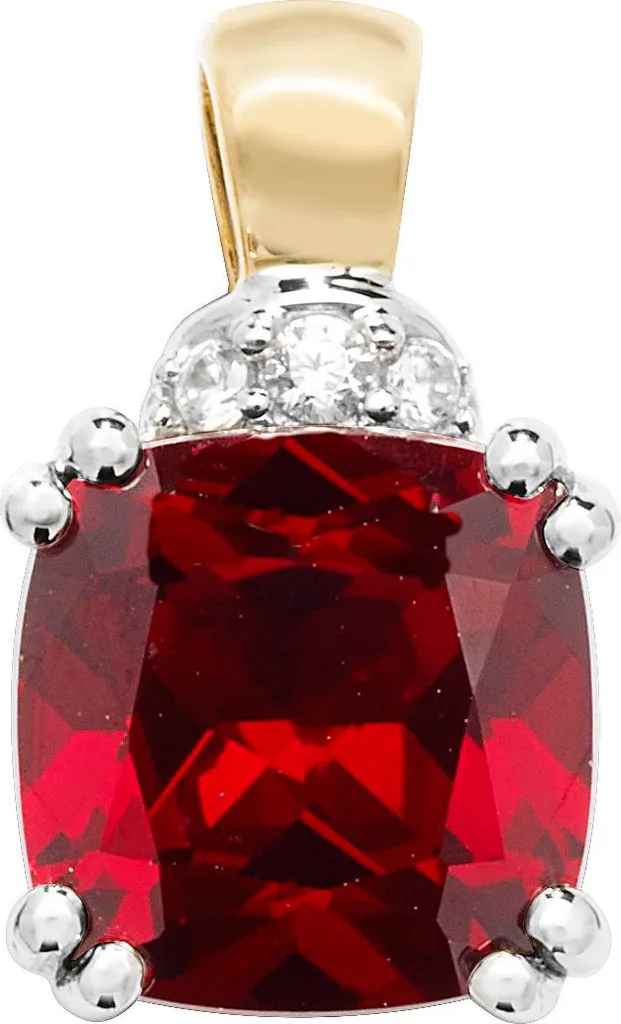Pendentif Or 375 Multicolore Rubis Saphir 14mm - Éclat Précieux Garanti