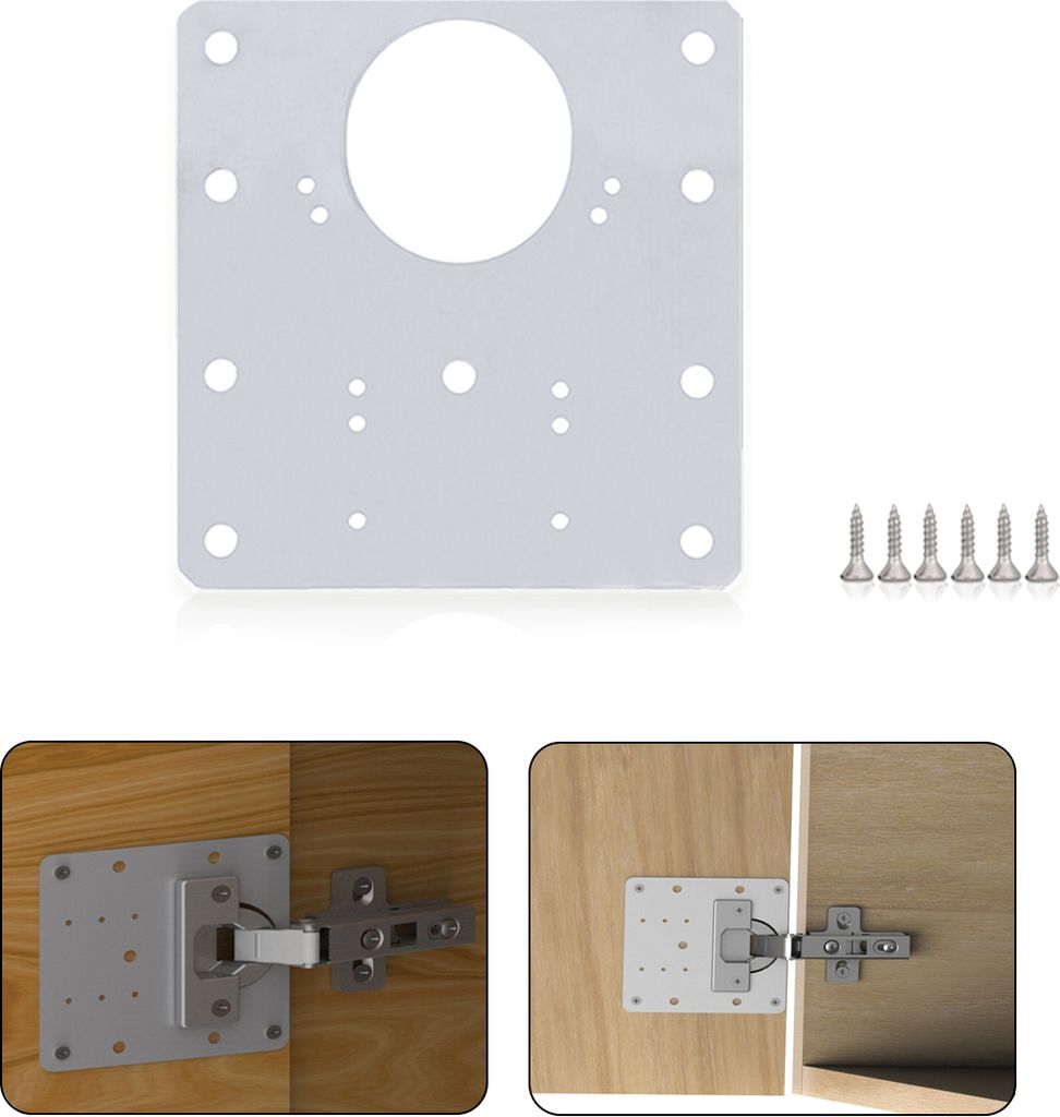 Scharnier Reparaturplatte Möbelverbinder Topfbandplatte Schrank Reparaturblech Edelstahl