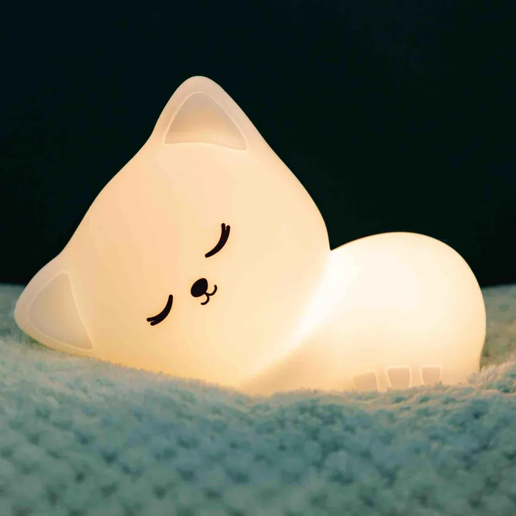 Veilleuse Chaton Stella Tiny Blanche - Rechargeable et Tactile Little L