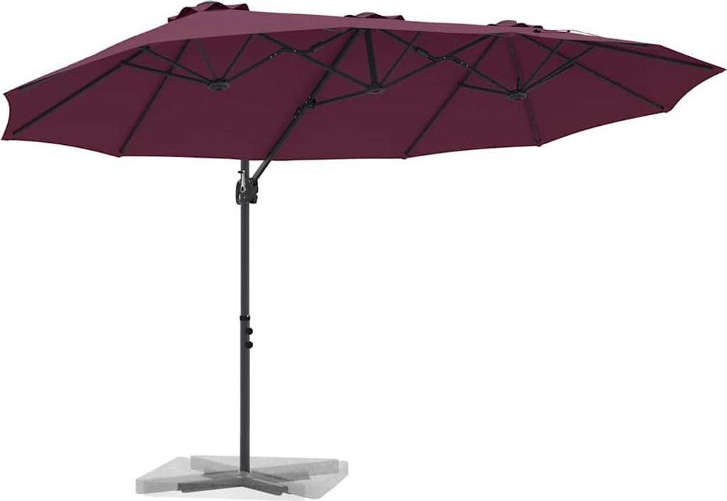 vidaXL Sonnenschirm Bordeauxrot 372 x 198 x 243 cm Produktbild 