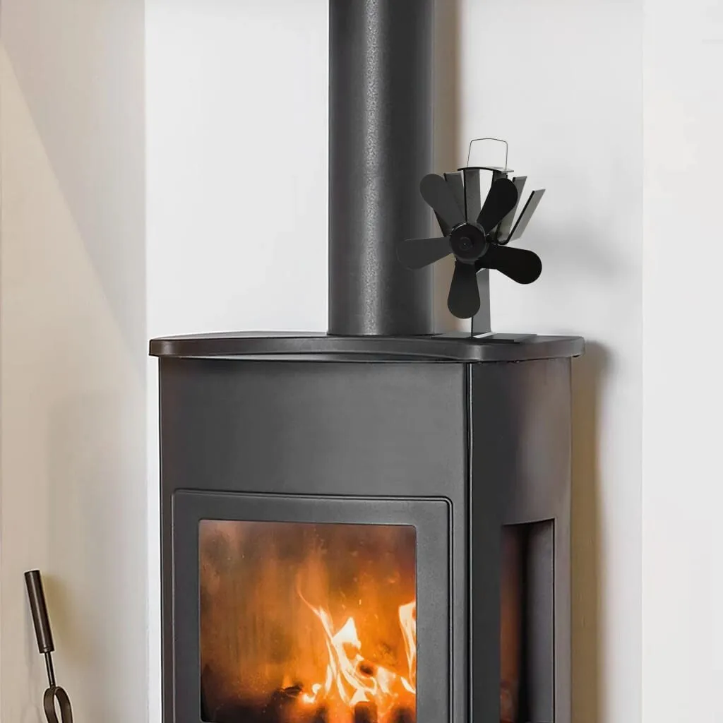 Ventilateur de cheminée 5 pales noir : circulation d'air chaud optimale - 2