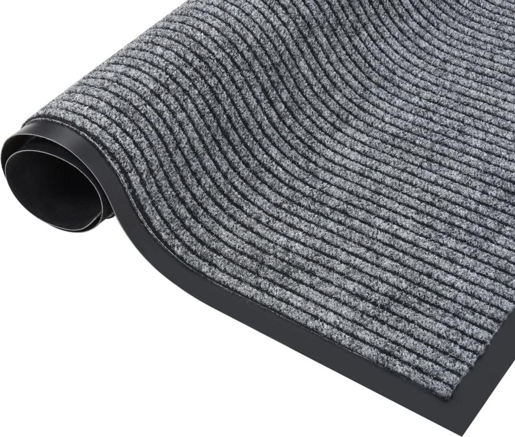 vidaXL Fußmatte Gestreift Grau 60x80 cm