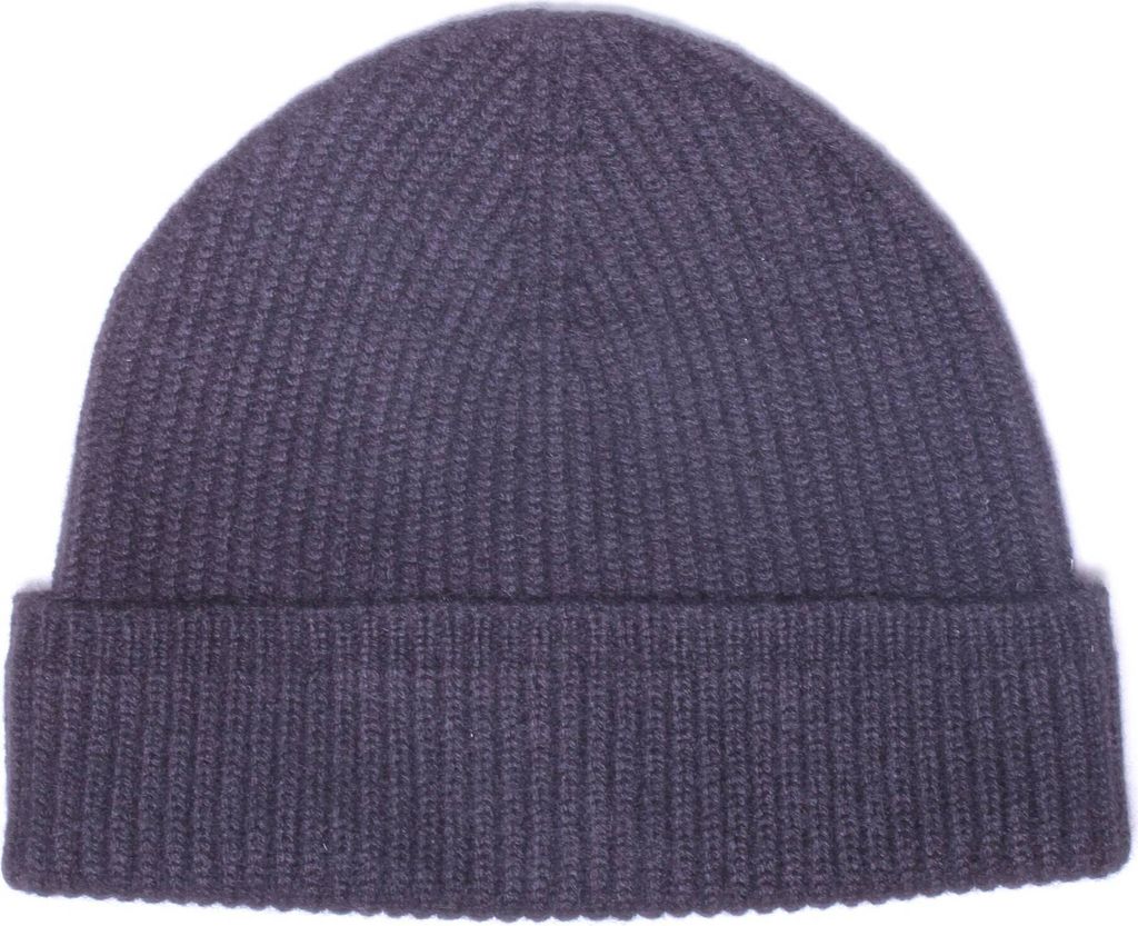 TUMELO 100% Kaschmir Mütze Damen & Herren, edler Cashmere Beanie, Uni, warme Wintermütze - Schwarz