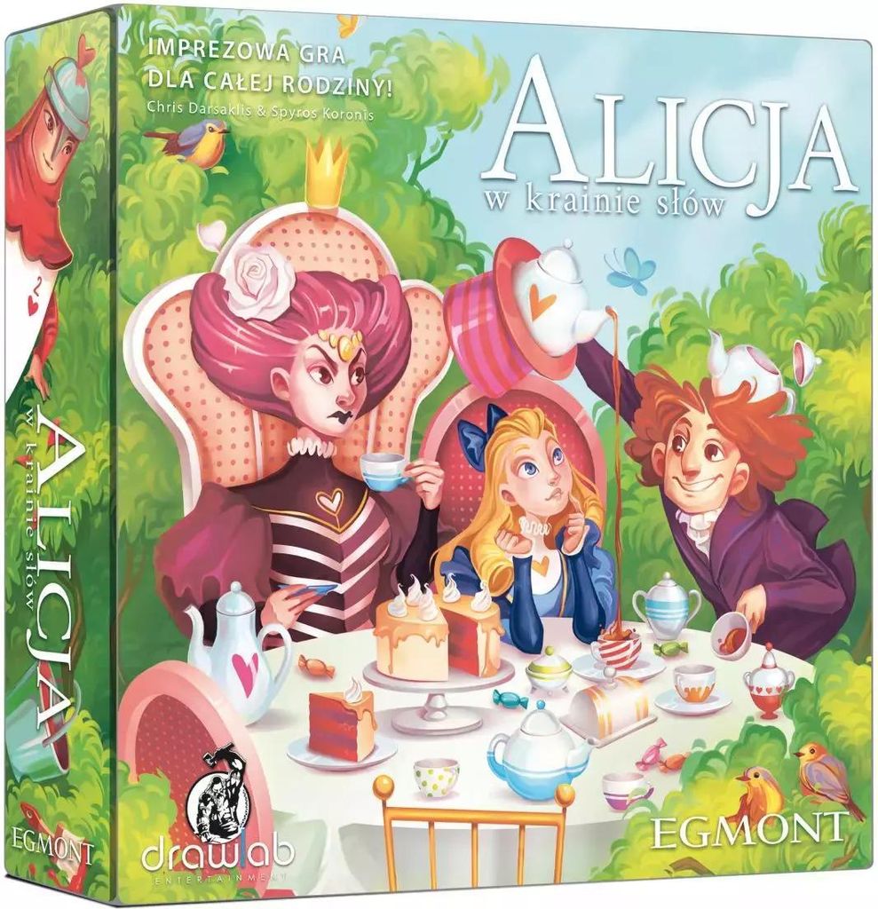 Alicja w krainie słów Wortspiel Alice im Wunderland mit Spielteekanne zur Zeitmessung
