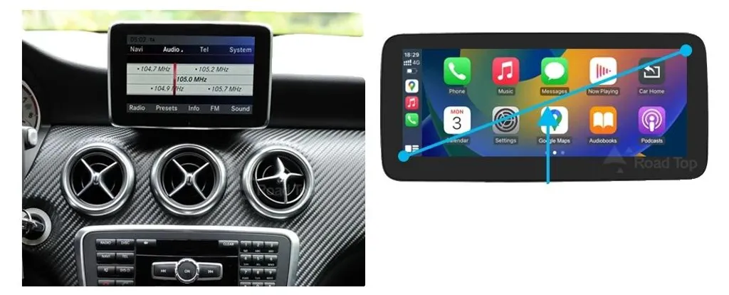 Écran tactile pour réparer et moderniser le système GPS Mercedes 123 A