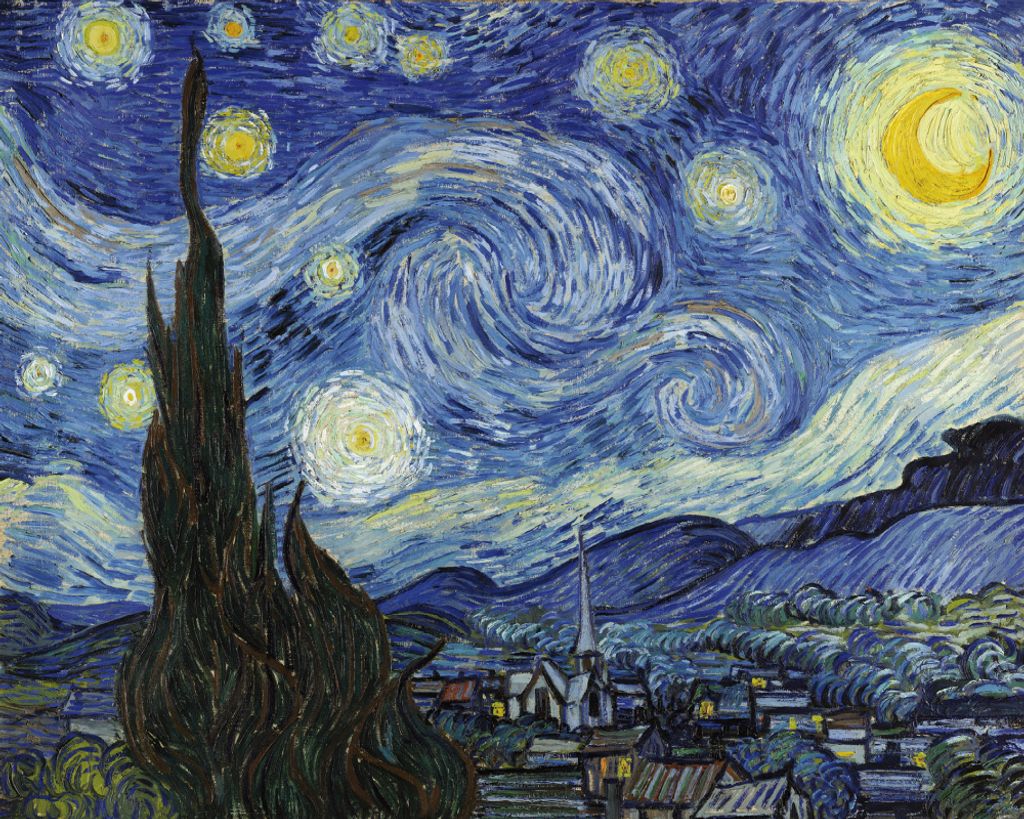 Vincent Van Gogh Kunstdruck Bild - Die Sternennacht, 1889 (40 x 50 cm)