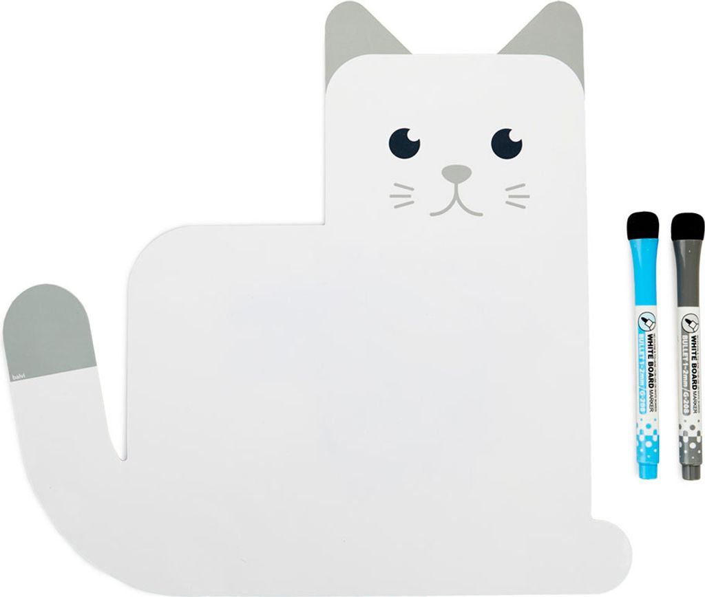 Balvi whiteboard Katze magnetisch 31,5 x 33 cm weiß 3-teilig