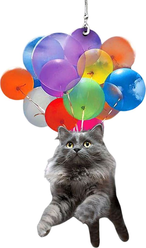 Auto-Anhänger, Ballon, Katze, Hund, hängendes Ornament mit Schlüsselband, einfach aufzuhängen, realistisch aussehendes, bezauberndes Tier-Ornam...