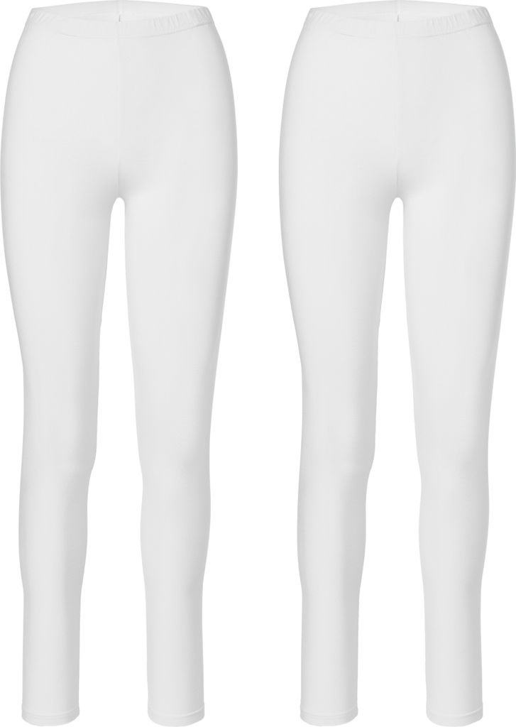 Merry Style 2er Pack Damen Hosen aus Baumwolle MS10-198 (Weiß/Weiß, XS)