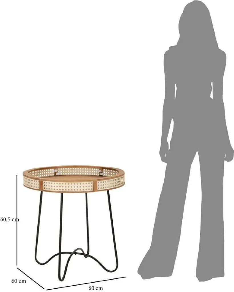 Table d'Appoint Fuji Multicolore Ø 60 cm Idéale comme Bout de Canapé - 6