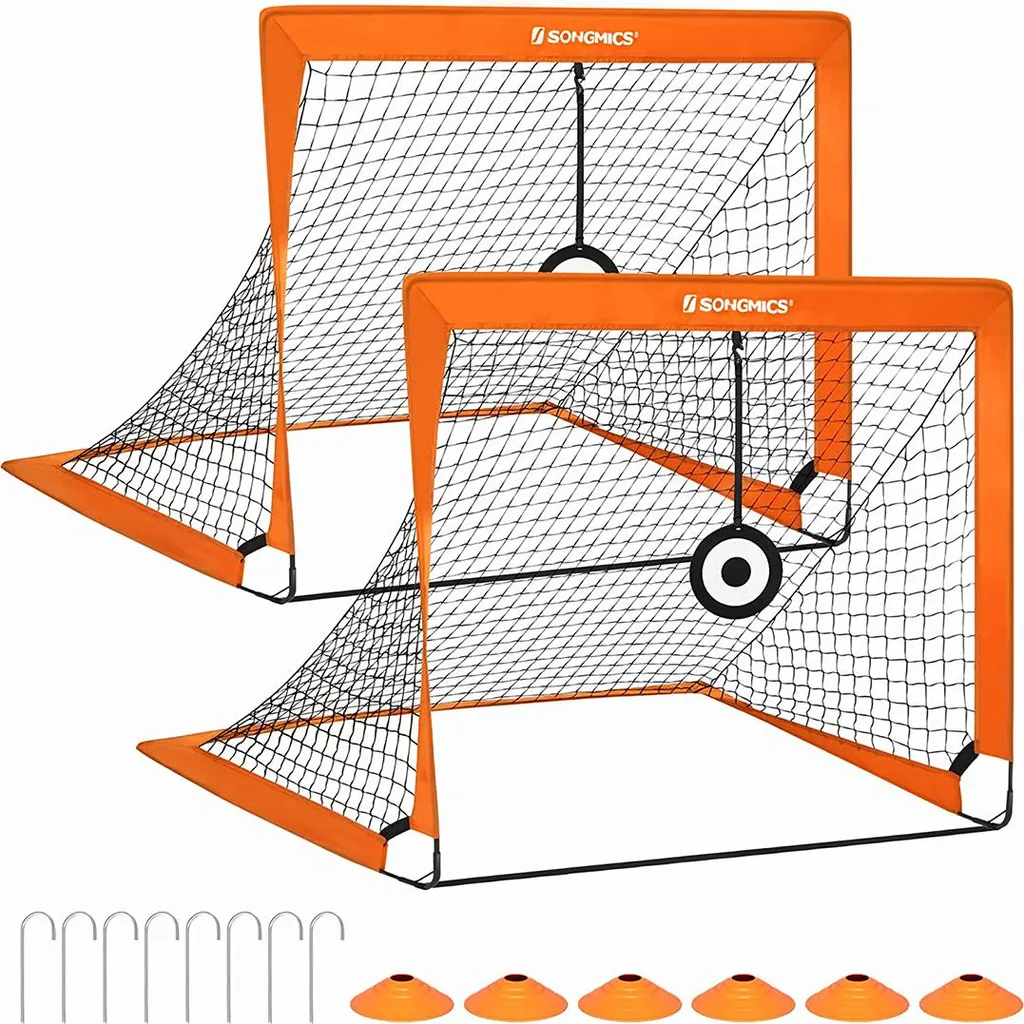 Lot de 2 cages de football pour enfants - Buts de foot pliables et mobiles