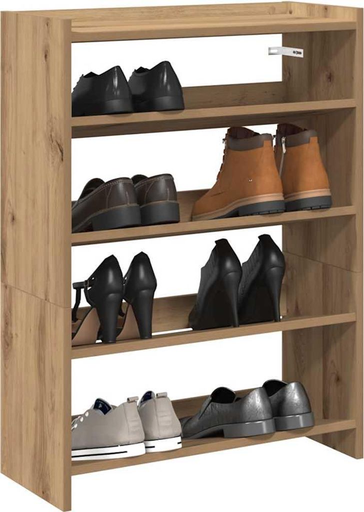 vidaXL Étagère à chaussures Artisan-Chêne 60x25x81 cm Bois Image du produit 