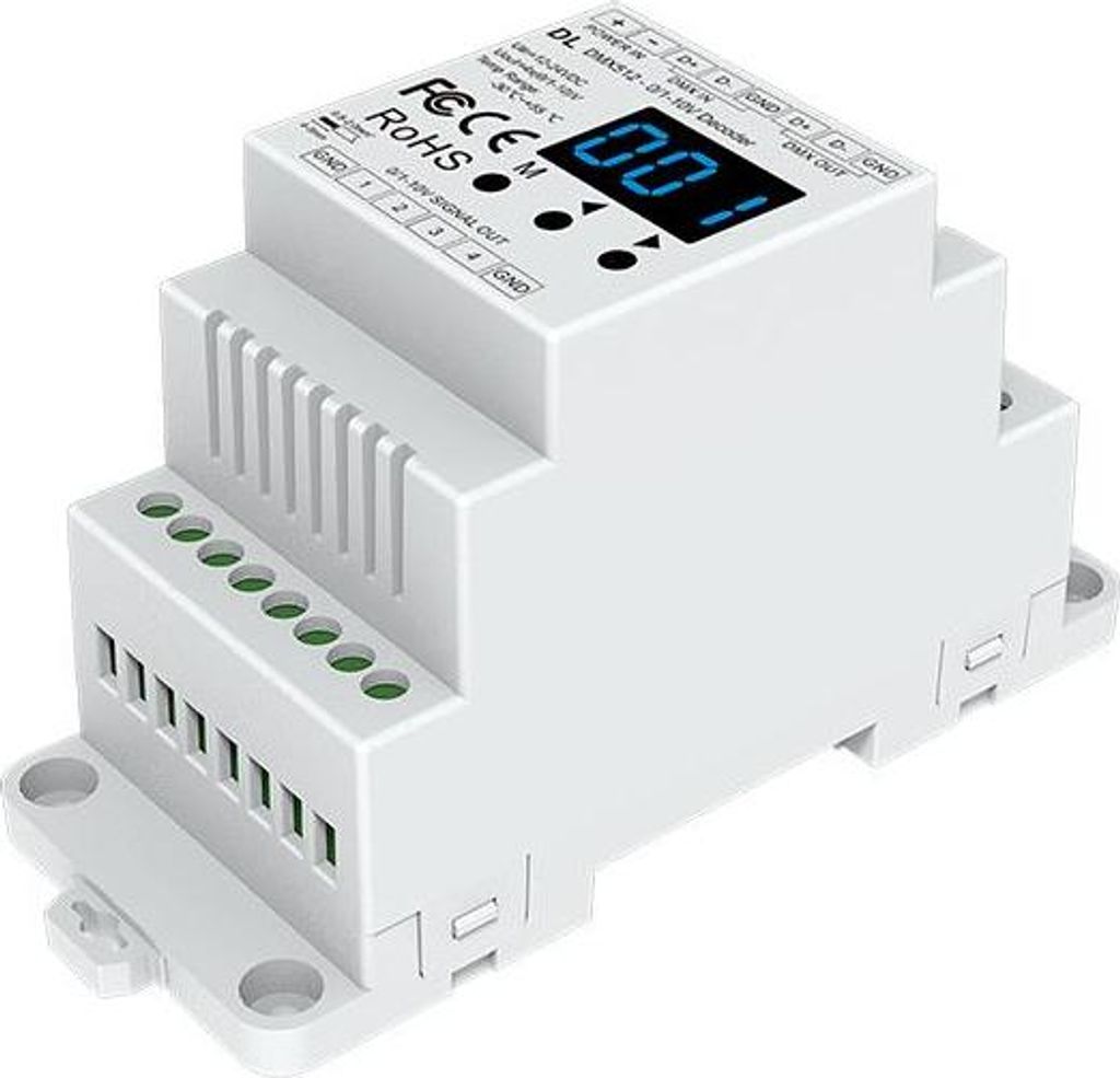 DL DMX512 auf 0/1–10 V Konverter – 4-Kanal, DC 12–24 V