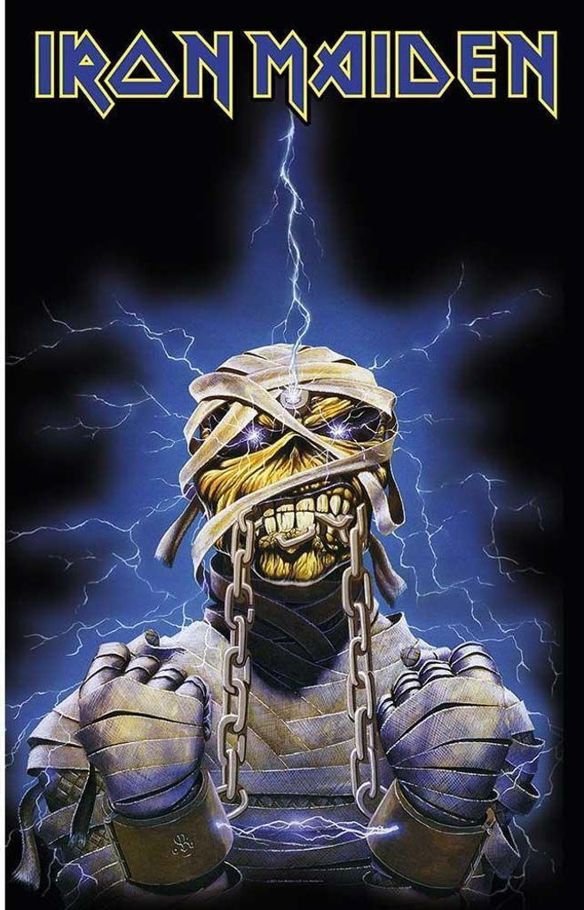 Iron Maiden - Poster "Powerslave", Stoff RO4064 (106 cm x 70 cm) (Schwarz/Blau)