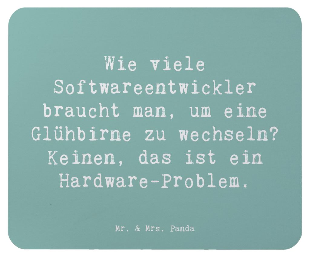 Mr. & Mrs. Panda Mauspad Spruch Softwareentwickler Glühbirne - Meeresbrise - Geschenk, Mousepad, Softwareentwicklung, laptop, Beruf, Programmierer...