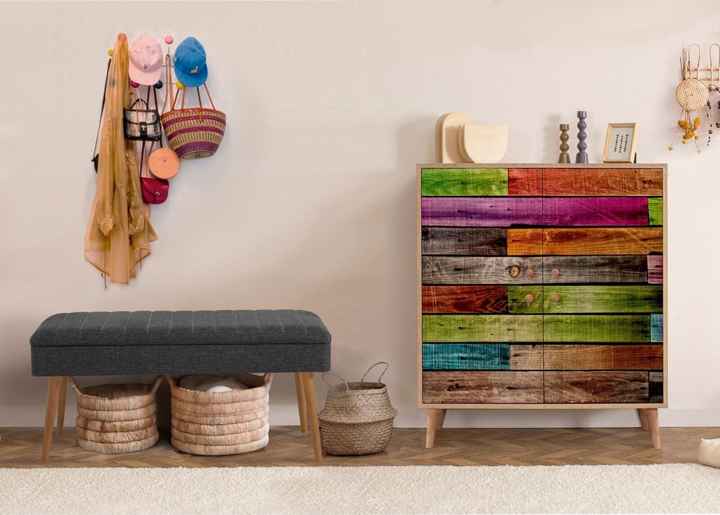 Skye Decor, Multilux - 726 - 1053, Flurmöbel-Set, Sonomo, 100 % MELAMINBESCHICHTETE SPANPLATTEN, 95 x 36 x 111 cm