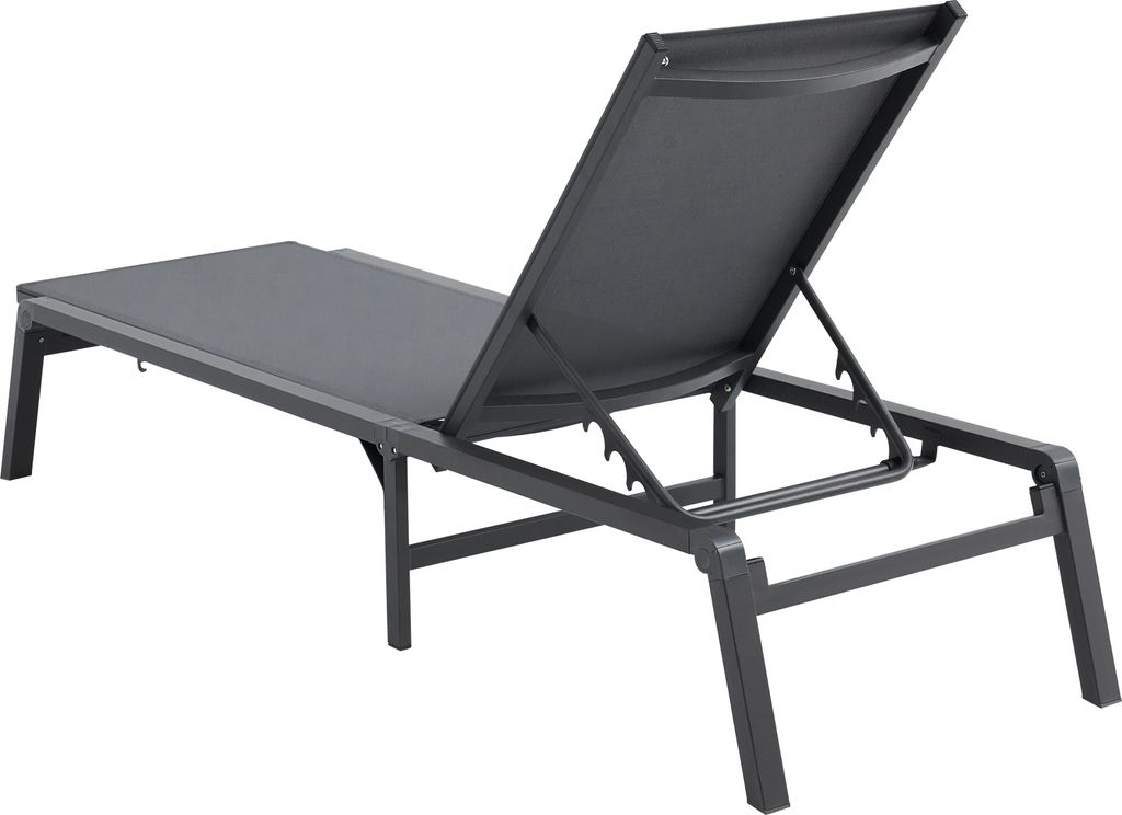 SucceBuy Chaiselongue-Sessel, verstellbarer Aluminium-Liegestuhl für Terrasse, Garten und Strand, leichter Klappstuhl mit 5-facher Verstellung, we...
