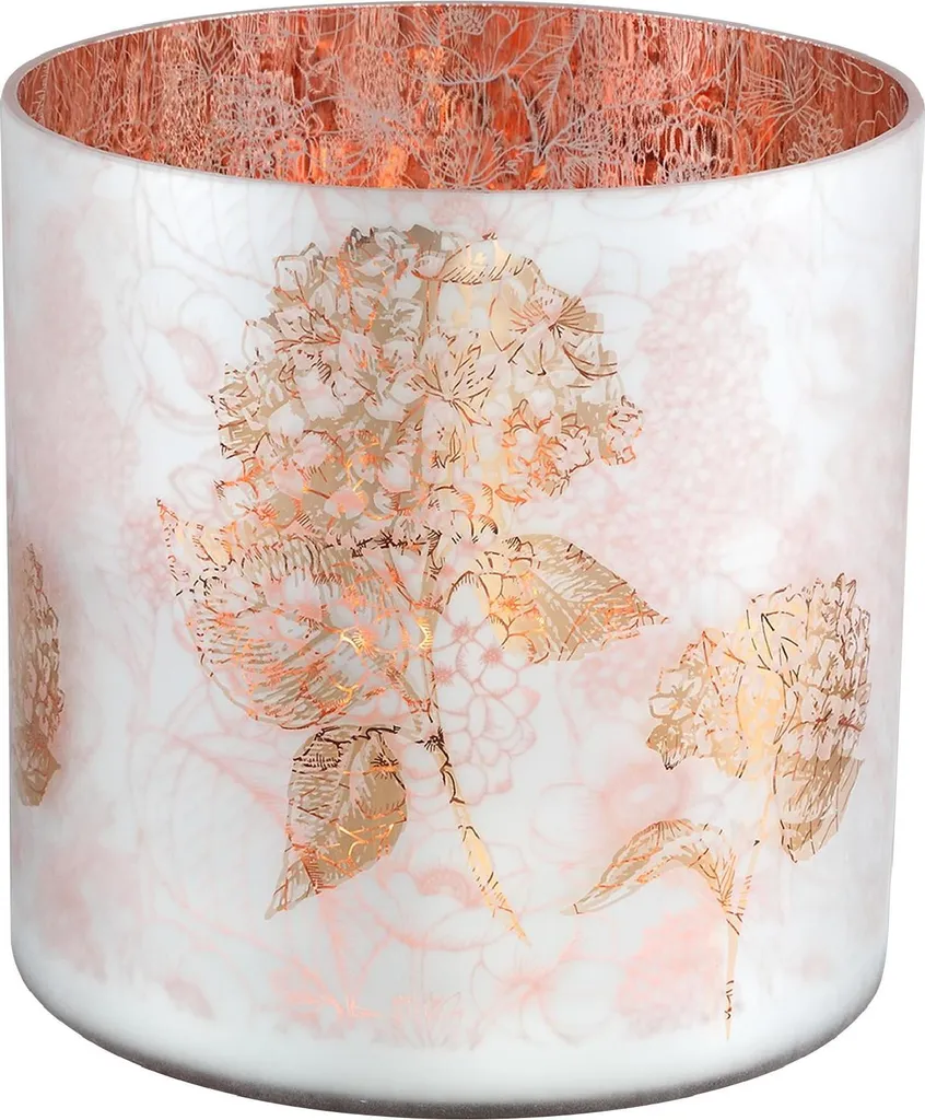 Bougeoir Alissa Rose PTMD en Verre - Finition Artisanale 20x20x20 cm