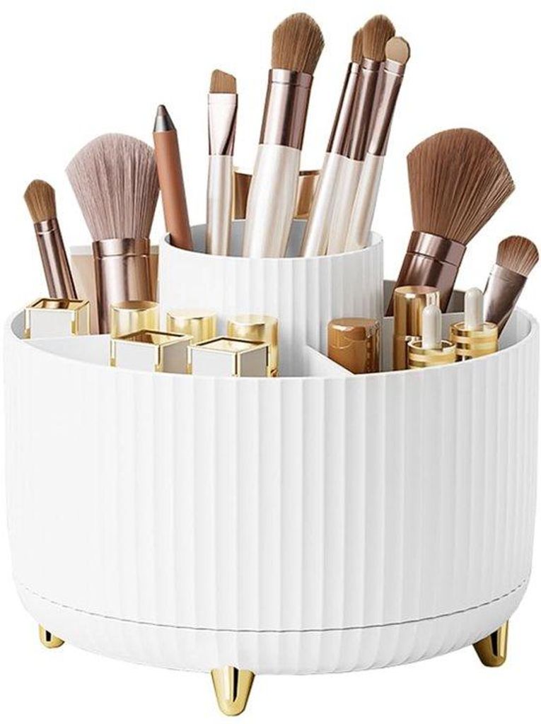 Dailygoody - Makeup Organizer - 360° Rotating Makeup Storage Box - 5 Compartment - Cosmetica Organizer - Handig voor op tafel - Ruimtebesparend - ...