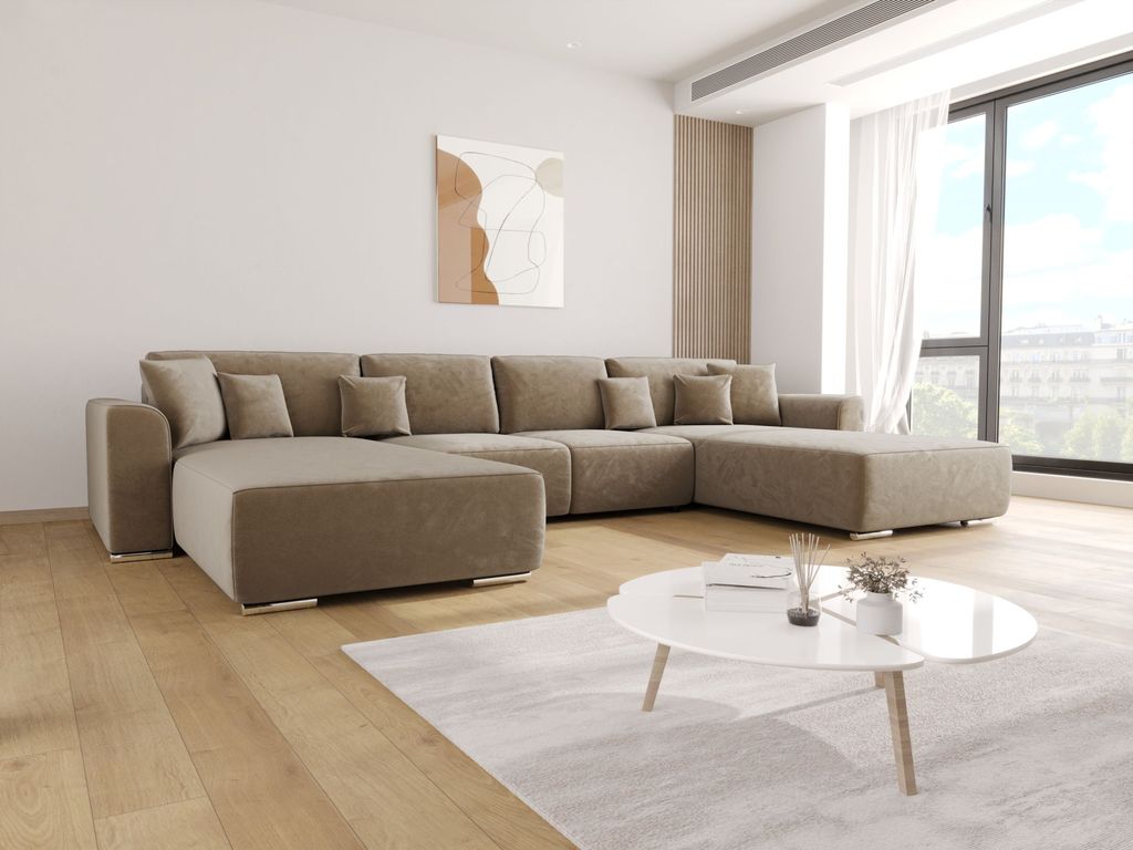 Schlafsofa für U-förmiges Sofa BELEN - hellbraun