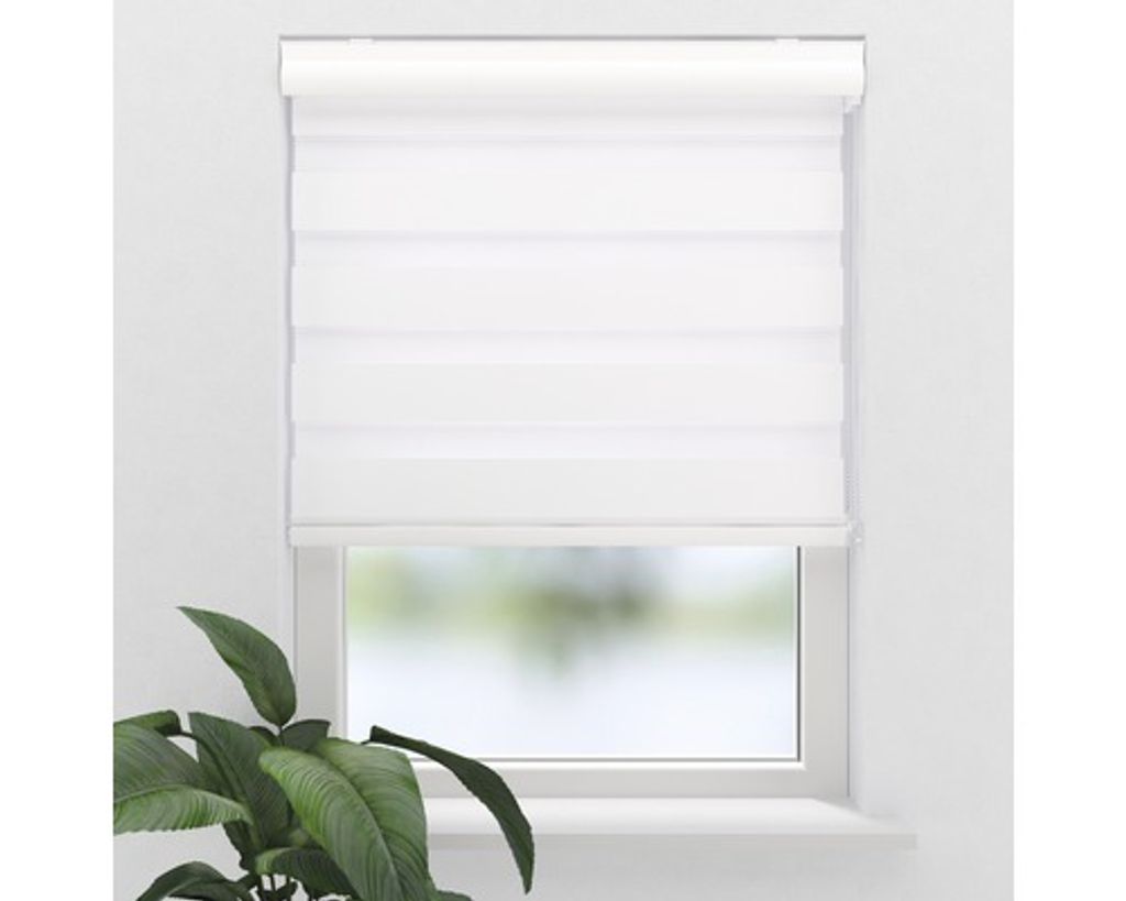 SOLUNA Doppelrollo D-R1 mit weißer Kassette weiß 160x175 cm