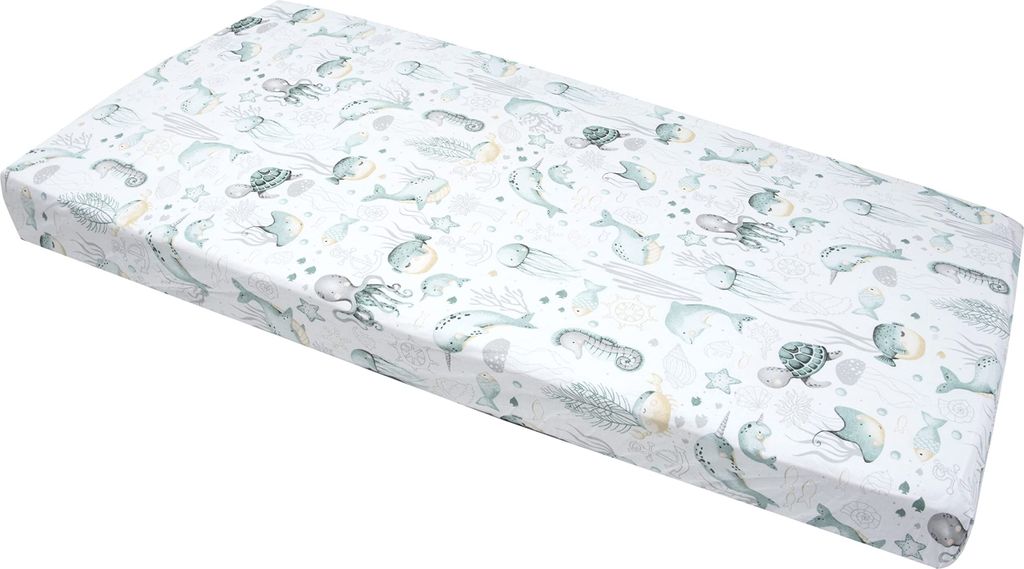 Lenzuolo con angoli per lettino, 60x120 cm, cotone, Oceano Immagine del prodotto 