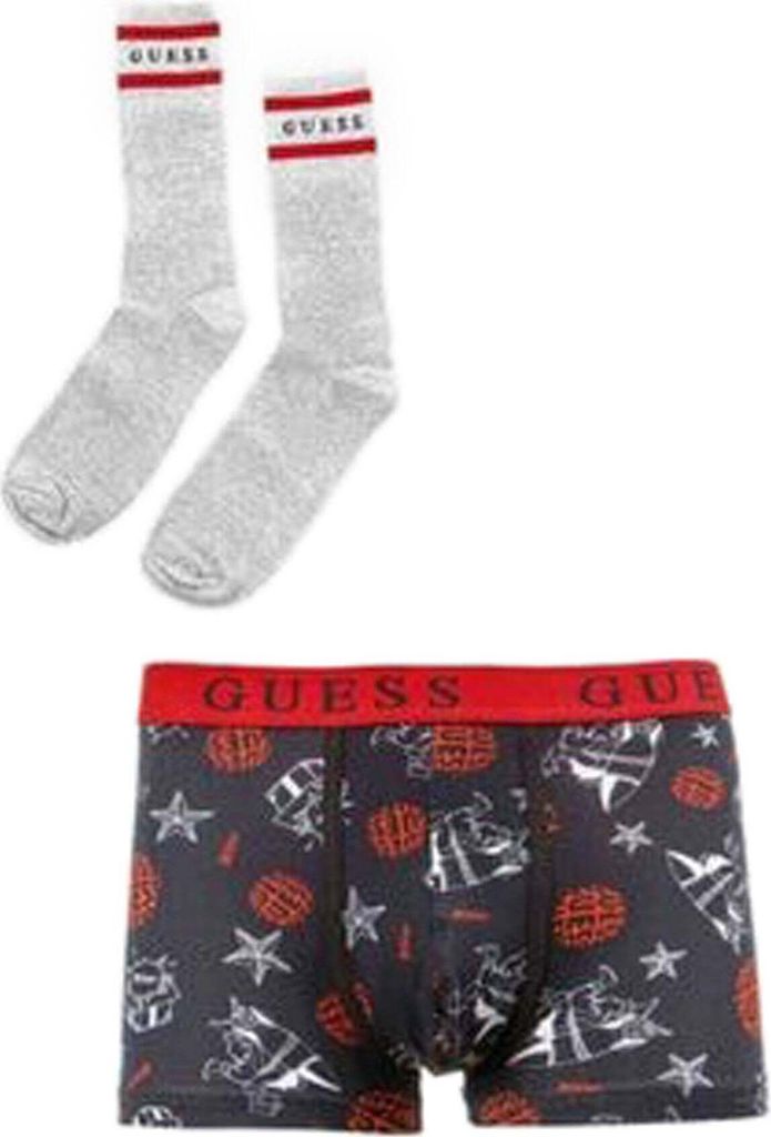 Guess Boxershorts und Socken Satz Schwarz Grau für Männer – KLEIN / Schwarzgrau