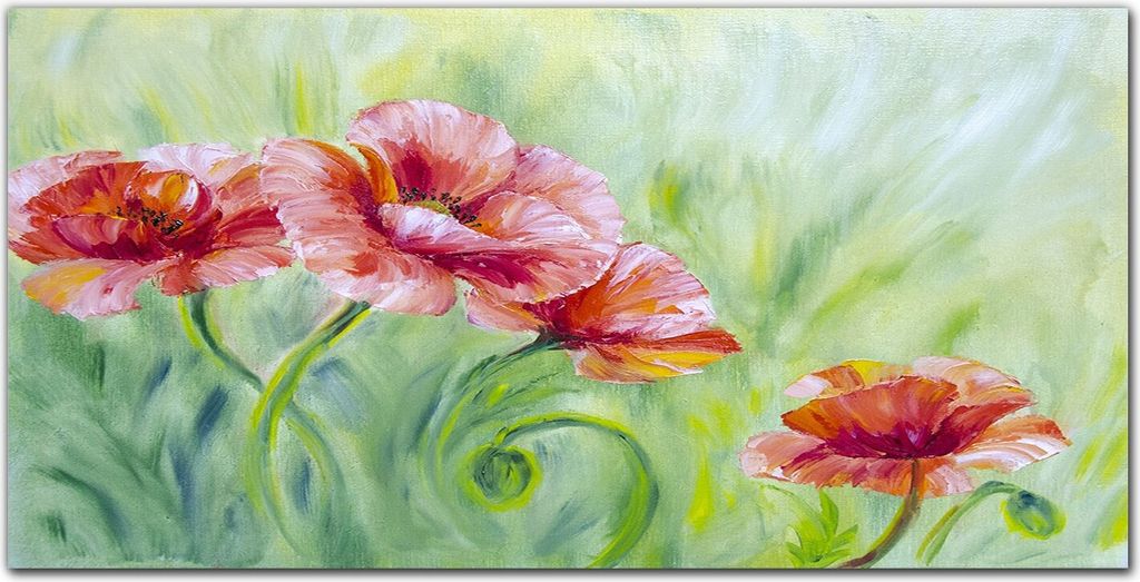 Coloray - Bild aus Glas - Glasbilder - 100 x 50 cm - Gehärtetes Glas Glasblock mit Bild Küche Wohnzimmer Wanddekoration Dekoration - Blumen Pflanzen