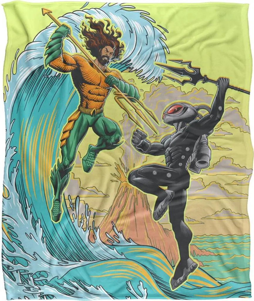 Aquaman Couverture Battle TV19061 - Plaid Coloré de Taille Unique