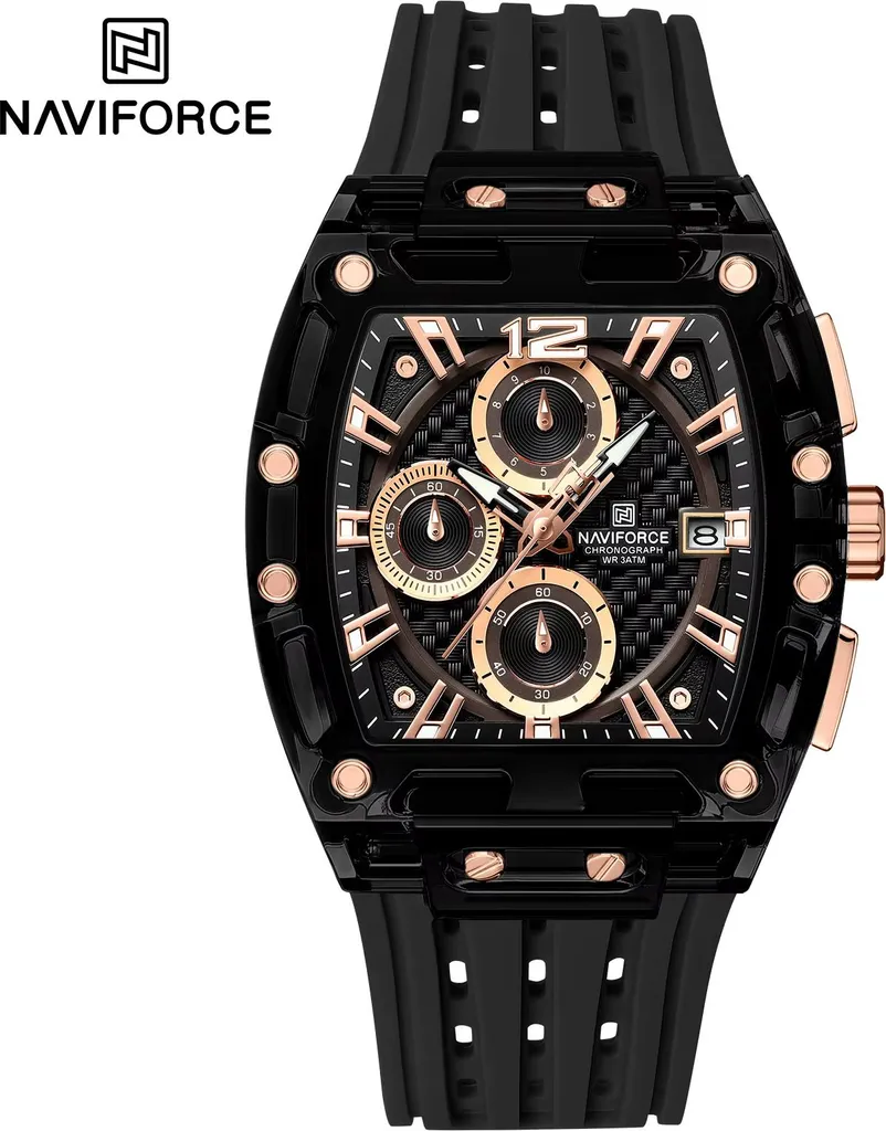 Montre homme durable NAVIFORCE SI-38624 contre les rayures quotidiennes