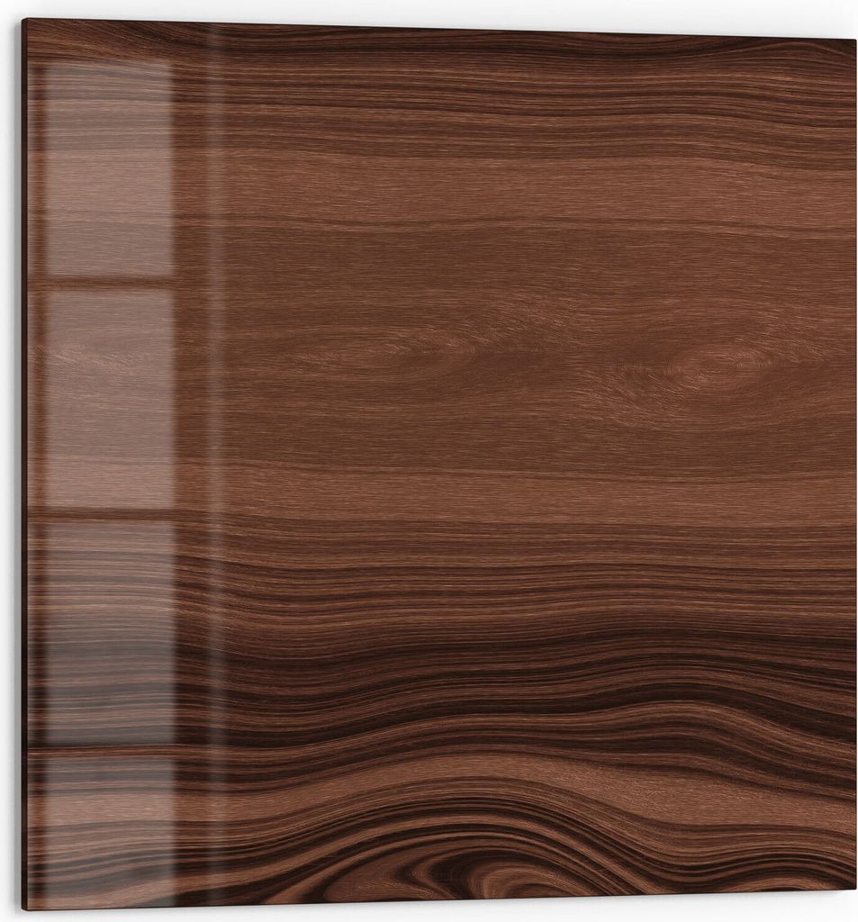 DEQORI Küchenrückwand Glas 60x60 cm 'Horizontale Holzmaserung' Spritzschutz Bad Rückwand