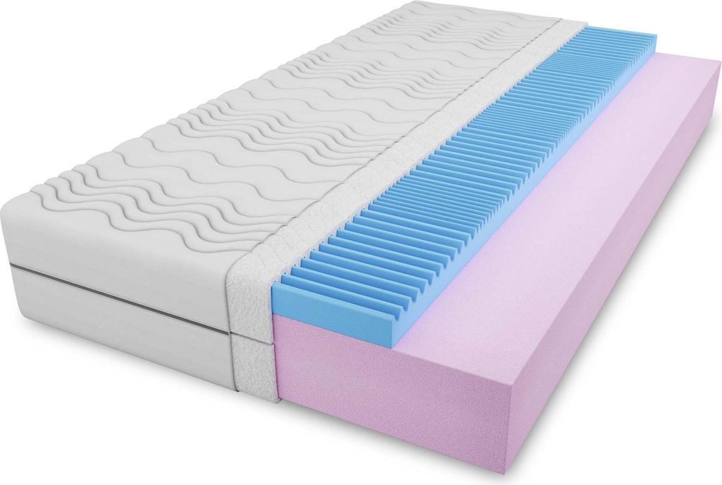 FURNLUX Federlose Matratze Gemini Weiss 80x180cm / Hauptfarbe: Weiß / Abmessungen: 80 x 180 x 14 cm