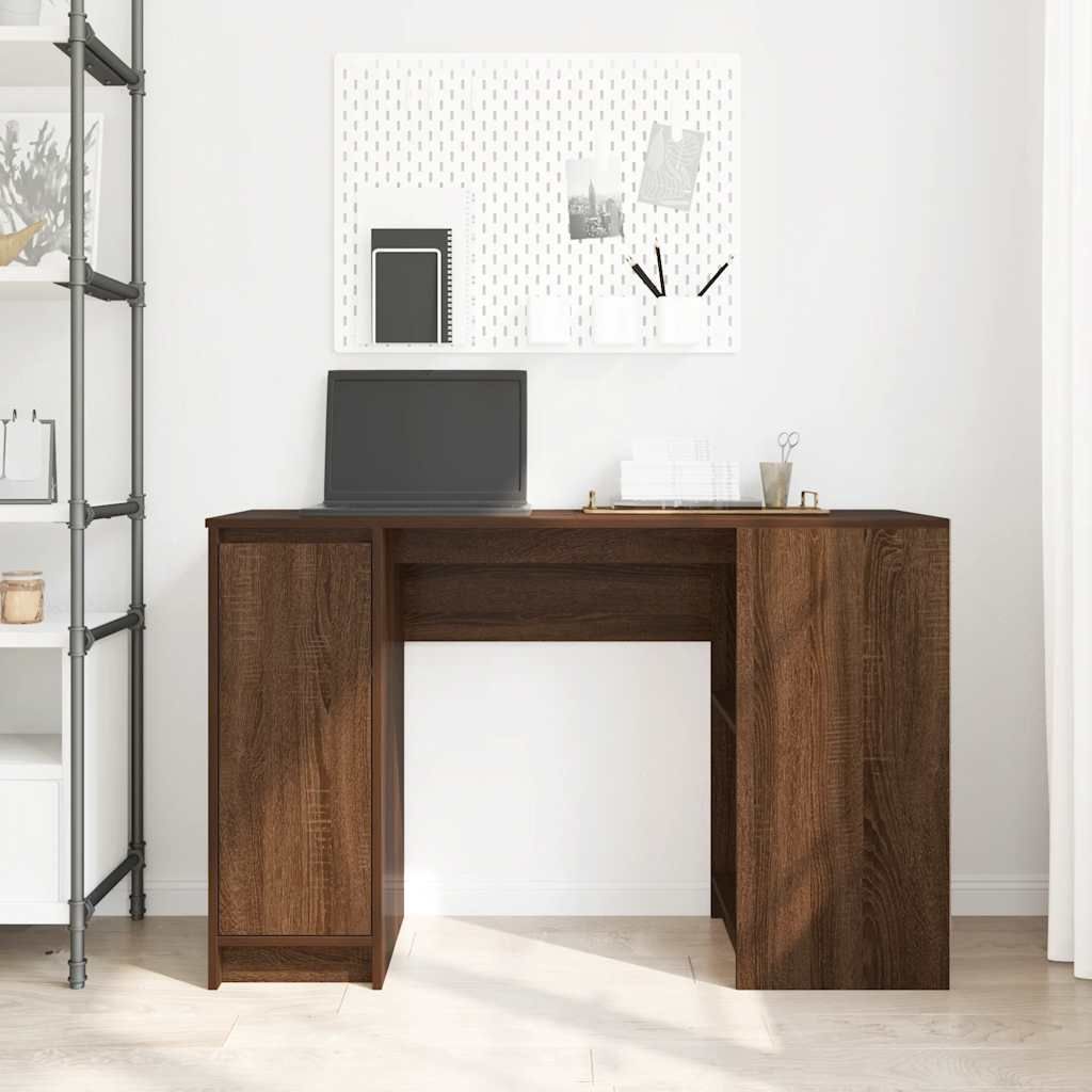 "2026 Aktion"Schreibtisch/Büro-Möbel - CLORIS - Computertisch moderner - Braun Eichen-Optik 120x42x76 cm Holzwerkstoff - DEMöbel9786115