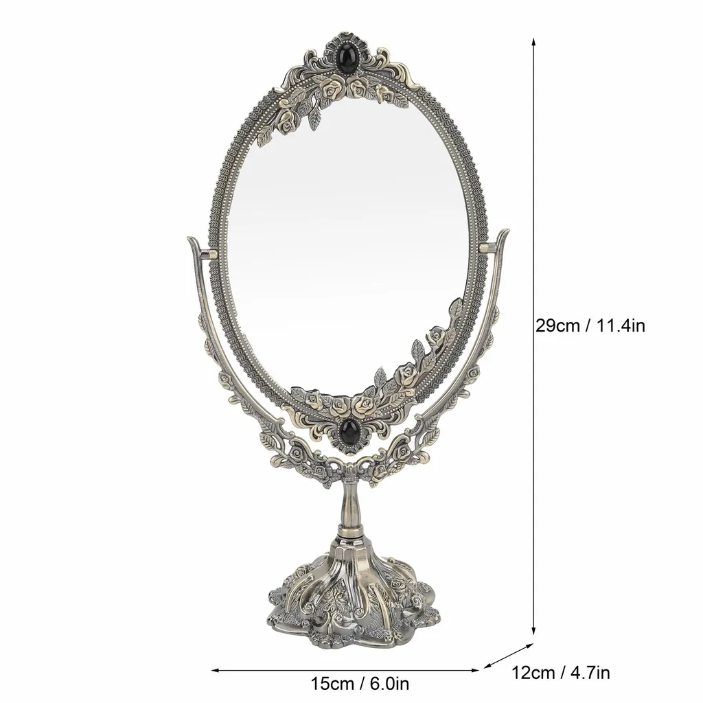 Miroir de maquillage rétro bronze petit modèle pour coiffeuse - 3