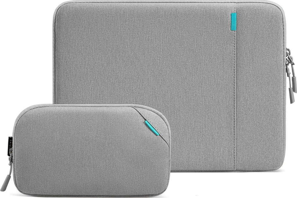 Set tomtoc Defender-A13 14 Pollici: Sleeve Laptop + Borsa Cavi Grigio