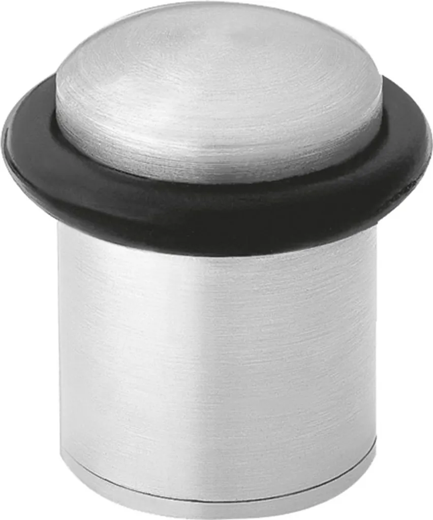 Butoir de porte inox brossé haute résistance ø30mm avec joint caoutchouc