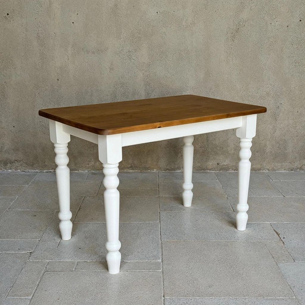 Grote eettafel met een eikenkleurige houten blad – Productafbeelding 