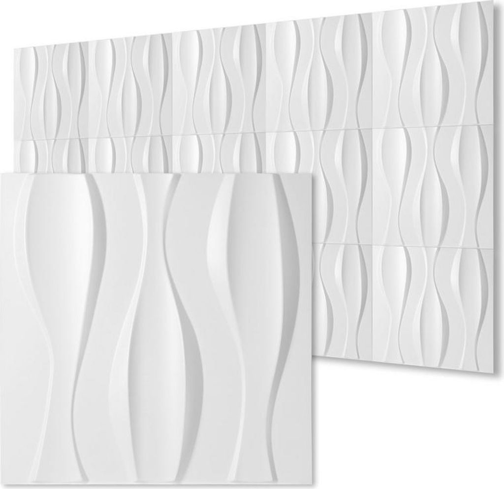 TolleTour 12pcs 3D Paneele Wandpaneele Polyvinylchlorid PVC – Verkleidung für Wand & Decke – 50x50 cm (0,25 m²) – Leicht, Flexibel & Einfac...