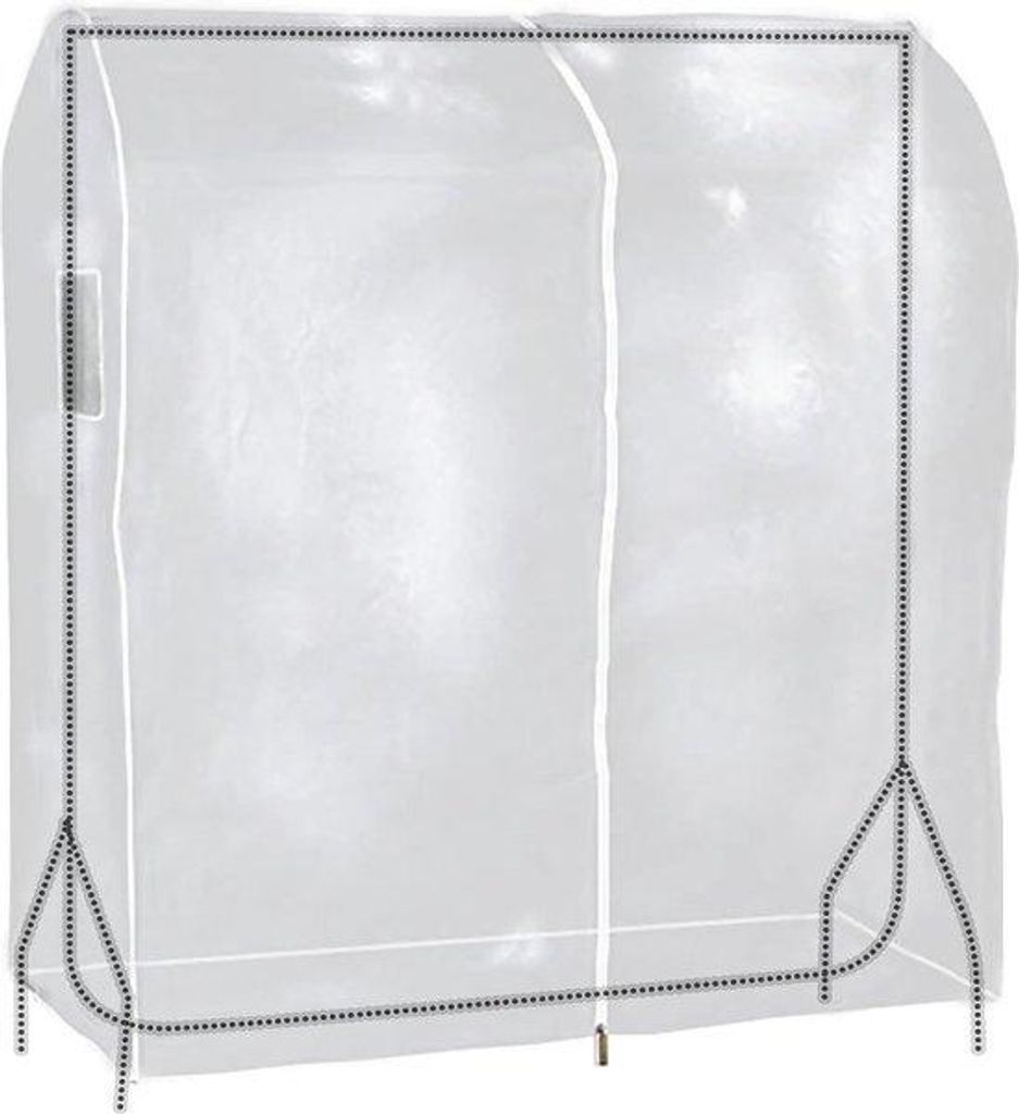 Transparanter Kledingrek - 121 cm - Zentrale Schlossverschluss für einfache Zugriff - Hochwertige Qualität - Staub- und Mottenbeständigkeit