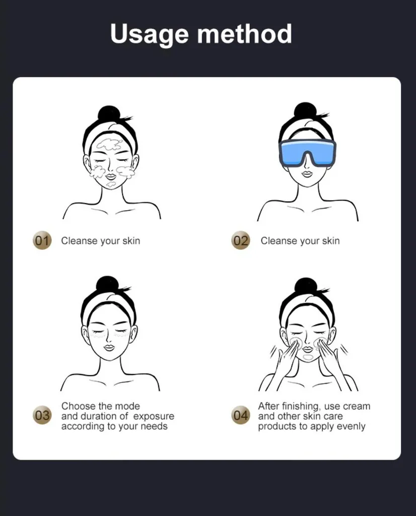 Masque Visage LED pour Routine Beauté à Domicile Silicone et USB-C - 6