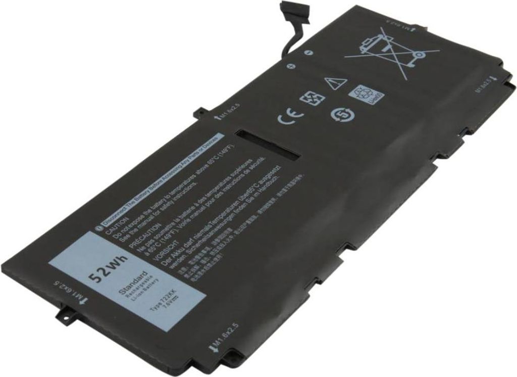 Avizar, Akku für Dell XPS 13 9300 / 9310 Li-Polymer 7,6V 6840mAh, Schwarz