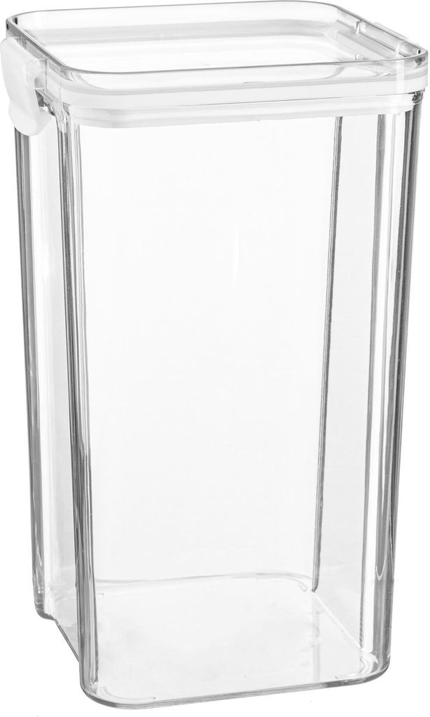 Argon Ta Lebensmittelaufbewahrungsbehälter - PlastikkÃ1/4che Pantry Organizer Jar - luftdichter Clipdeckel - 1,3 Liter - Weiß