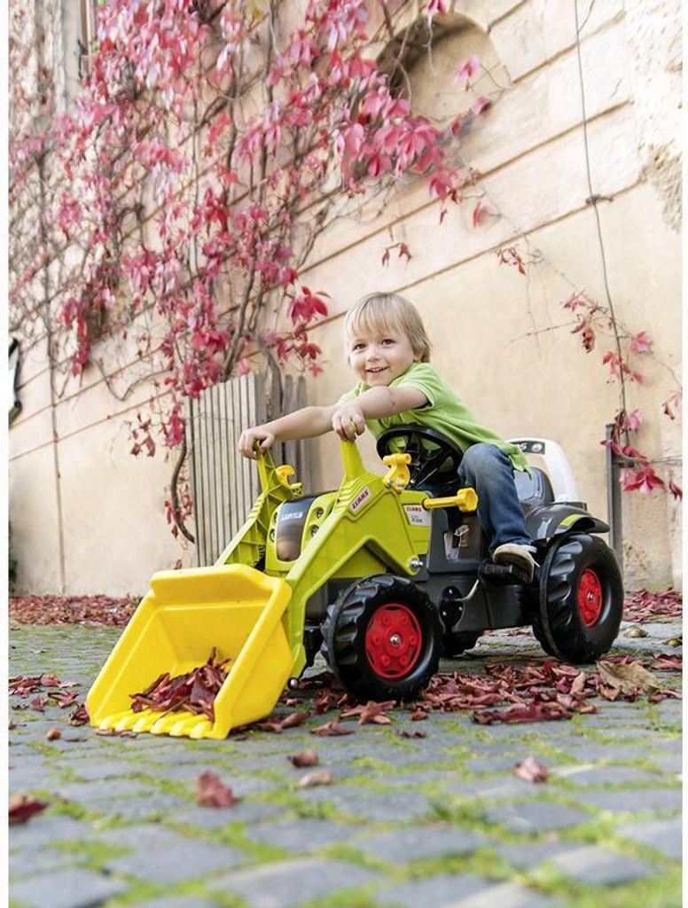 ROLLY TOYS - Trattore a pedali Kid New Holland T 7550 c / Ruspa e Rimorchio 023929