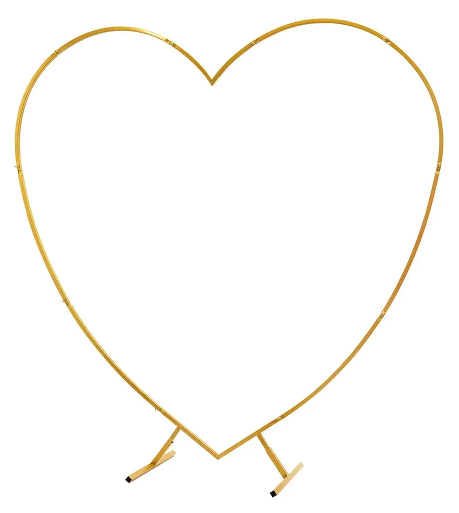 Arche de mariage cœur dorée stable et facile à monter pour vos fêtes