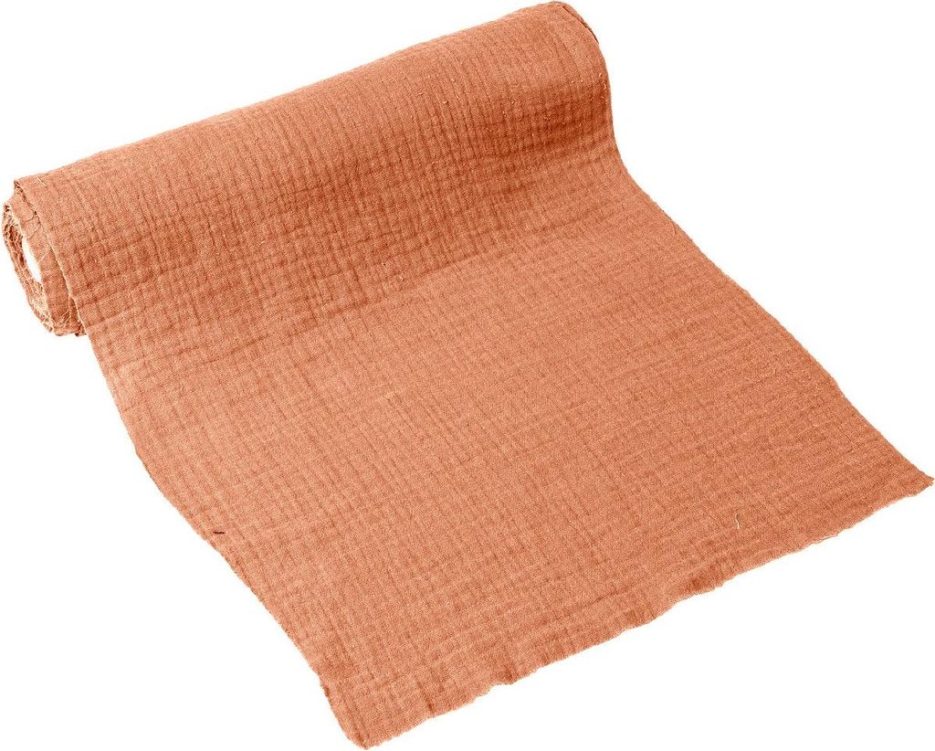 Tischläufer Musselin Terracotta Altrosa 30 cm x 3 m - Produktbild 